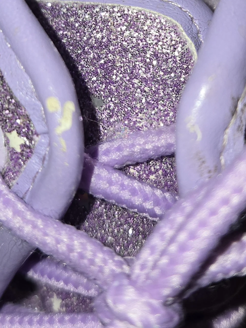 Chosen Steps Kids Purple Glitter Lace-Up Rain Boots SZ 6